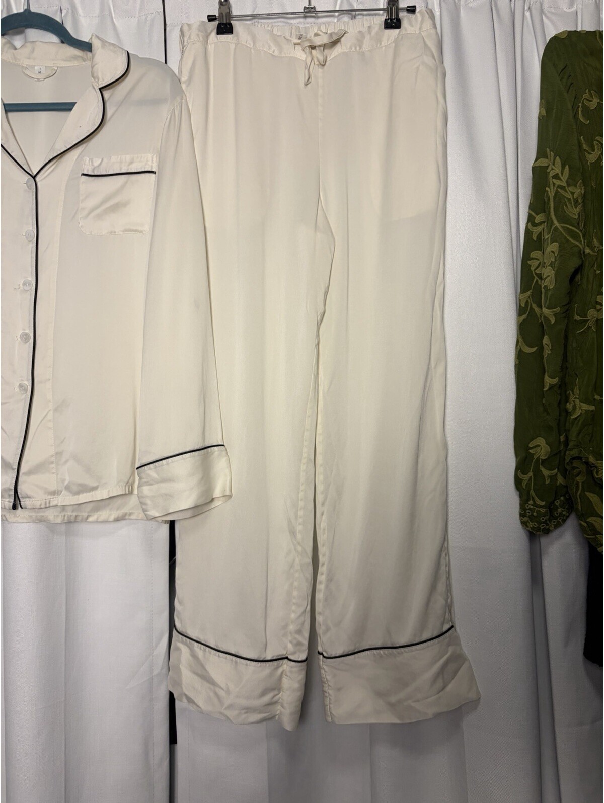 Mommesilk Classic Silk Pajamas Set Natural White Mulberry Silk Size Small $198 — image 5 of 8